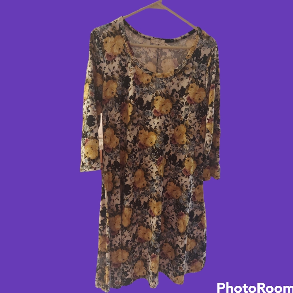 🌞Floral 3/4 Length sleeve,  Swing Dress